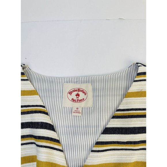 Brooks Brothers Striped Sleeveless Dress - Yellow, Black, White - Picture 2 of 9